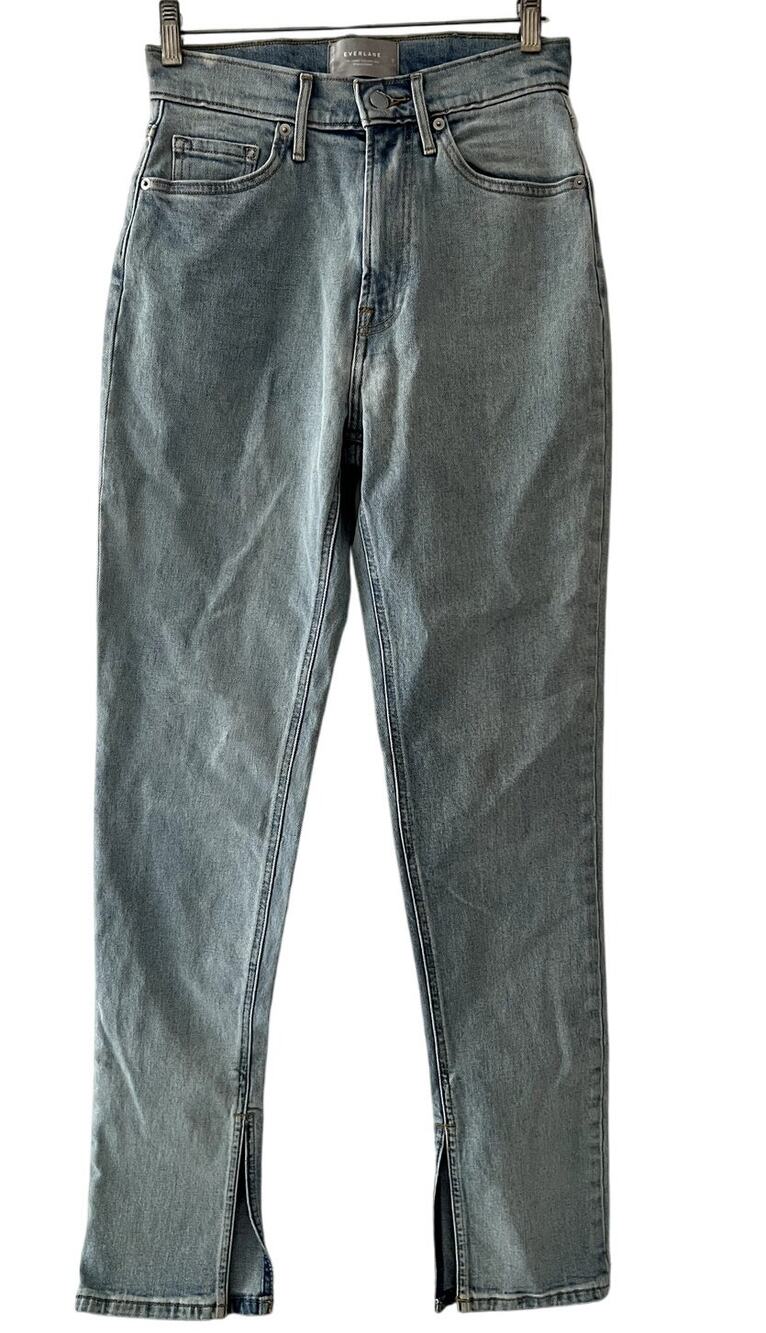 Everlane Women's Jeans Sz 25 High Rise Cheeky Split Hem Stretch New With Tags